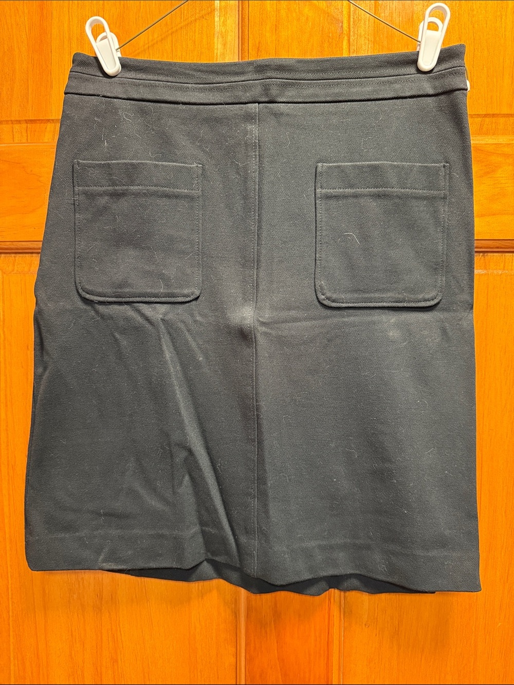 Ann Taylor Factory Black A-Line Skirt with Front Patch Pockets